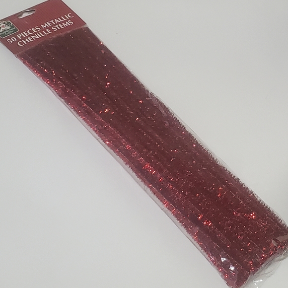 5/$15 50 Metallic Chenille Stems Red - Picture 2 of 4